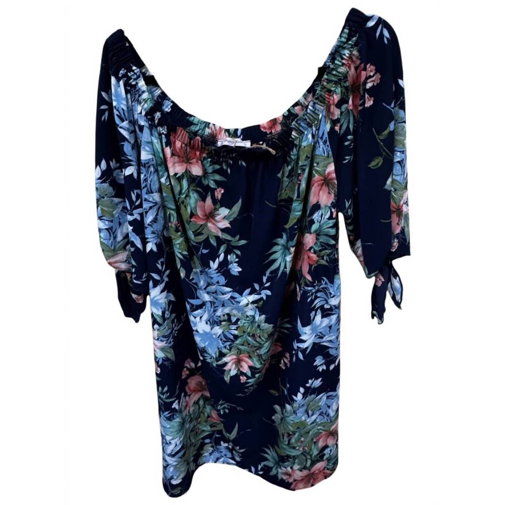NEW MANGOSTEEN women's floral mini dress in navy multi